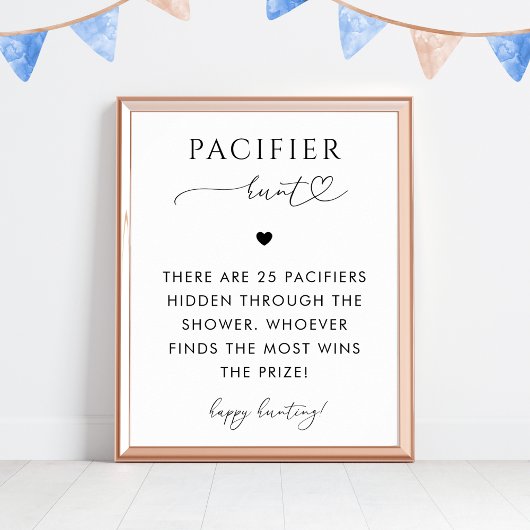 Poster Panneau de jeu Baby shower de chasse Cardiaque Pac