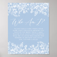 Panneau de jeu de Baby Shower 'Dusty Blue Floral W