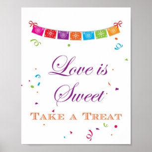 Poster Panneau de jeu de Baby Shower Fiesta 8x10