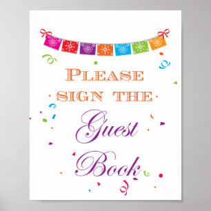 Poster Panneau de jeu de Baby Shower Fiesta 8x10