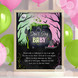 Poster Panneau de jeu de baby shower Halloween Ne dites p