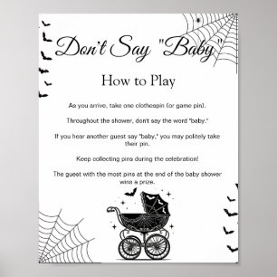 Poster Panneau de jeu de baby shower Halloween Ne dites p