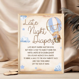 Poster Panneau de jeu de baby shower pour les couches de 