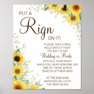 Poster Panneau de jeu de baby shower Tournesol Mets-lui u