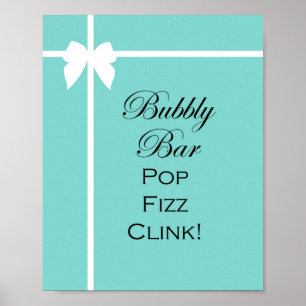 Poster Panneau de jeu de Baby Shower Turquoise Aqua