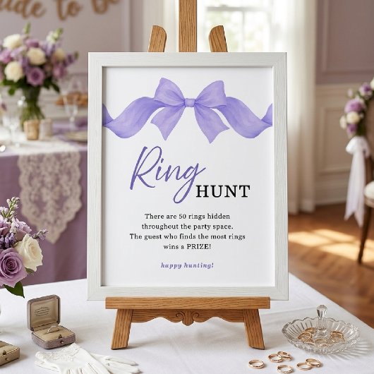 Poster Panneau de jeu de chasse à l'anneau à ruban violet