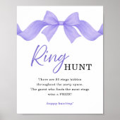 Poster Panneau de jeu de chasse à l'anneau à ruban violet (Devant)