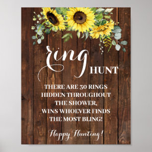 Poster Panneau de jeu de chasse à l'anneau pour mariage d