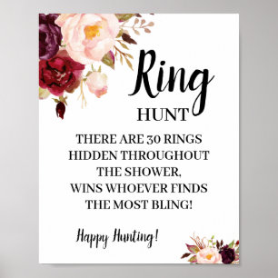 Poster Panneau de jeu de chasse aux anneaux de mariage Ma