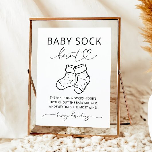 Poster Panneau de jeu de chasse aux chaussettes pour bébé