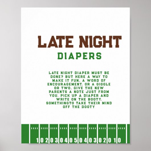 Poster Panneau de jeu de couche pour soirée bébé thème Fo (Devant)