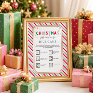 Poster Panneau de jeu de dés pour échange de cadeaux de N