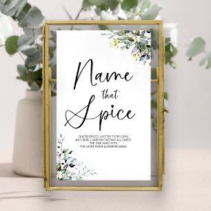 Poster Panneau de jeu de devinette d'épices pour enterrem