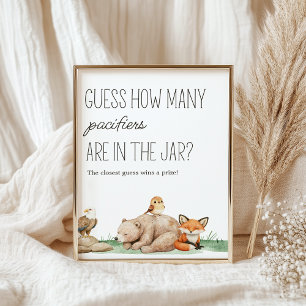 Poster Panneau de jeu de devinette pour Baby Shower Boho