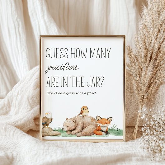 Poster Panneau de jeu de devinette pour Baby Shower Boho