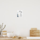 Poster Panneau de jeu de douche de mariage bague aquarell (Cuisine)
