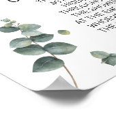 Poster Panneau de jeu de douche de mariée Eucalyptus Ring (Coin)