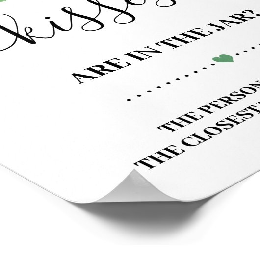 Poster Panneau de jeu de douche « Devinez combien de biso (Coin)