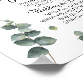 Poster Panneau de jeu de douche nuptiale Eucalyptus Mette (Coin)