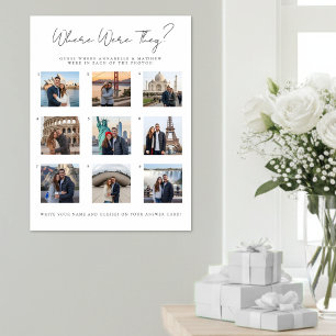 Poster Panneau de jeu de fête de douche de mariage Where 