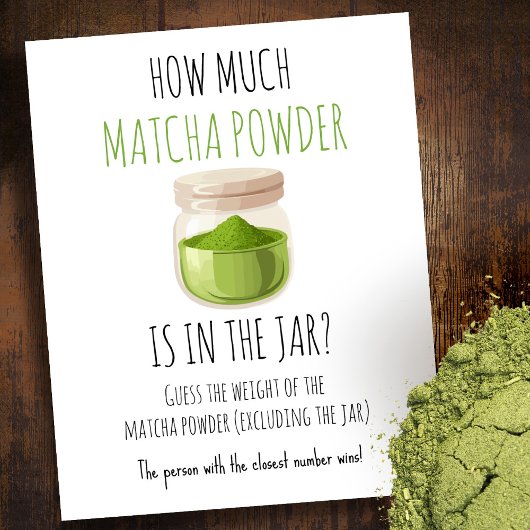 Poster Panneau de jeu de fête sur le thème du Matcha