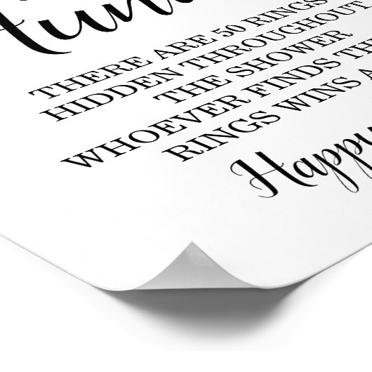 Poster Panneau de jeu de la douche de mariée au eucalyptu (Coin)