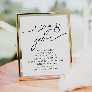 Poster Panneau de jeu de l'anneau de la fête prénuptiale