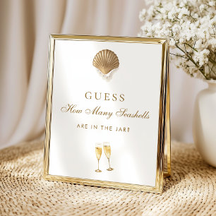 Poster Panneau de jeu de mariage : Combien de coquillages