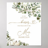 Poster Panneau de jeu de mariage devinez combien de baise (Devant)