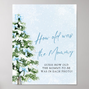 Poster Panneau de jeu de Noël pour savoir l'âge de maman 