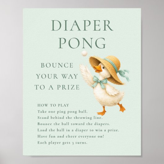 Poster Panneau de jeu de Pong de couche Silly Goose Sage (Devant)