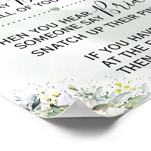 Poster Panneau de jeu de verdure d'eucalyptus à pince à l (Coin)