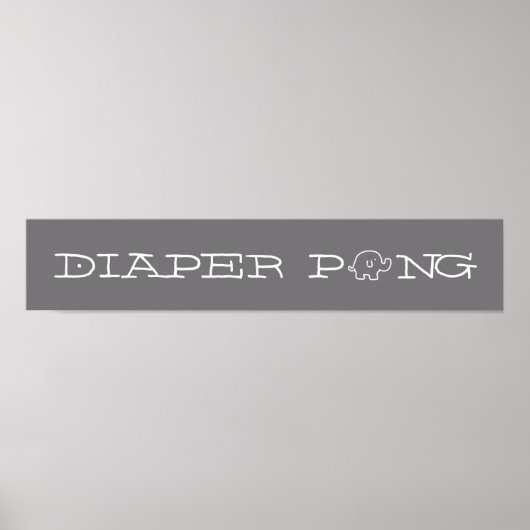 Poster Panneau de jeu Grey Elephants Diaper Pong (Devant)