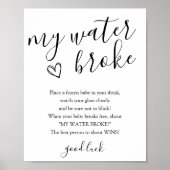 Poster Panneau de jeu Mon Baby shower de rupture d'eau (Devant)