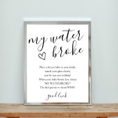 Poster Panneau de jeu Mon Baby shower de rupture d'eau