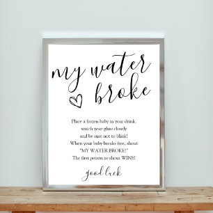 Poster Panneau de jeu Mon Baby shower de rupture d'eau