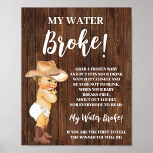 Poster Panneau de jeu My Water Broke Little Cowboy Baby s