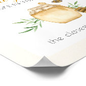 Poster Panneau de jeu pour Baby Shower Abeille : Devinez  (Coin)