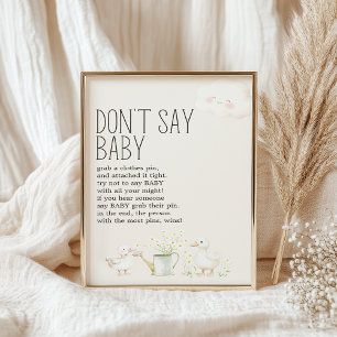 Poster Panneau de jeu pour Baby Shower : Amis de prairie