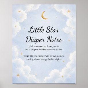 Poster Panneau de jeu pour Baby Shower Little Star Diaper