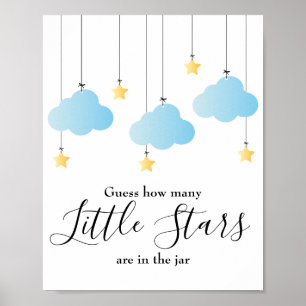 Poster Panneau de jeu pour Baby Shower Little Stars Bleu