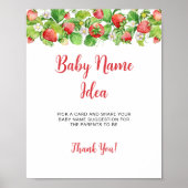 Poster Panneau de jeu pour idée de prénom bébé fraise (Devant)