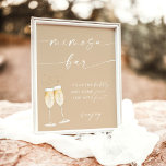 Poster Panneau de la barre Boho Fête des mariées Mimosa<br><div class="desc">Cette enseigne de bar Mimosa dispose d'une calligraphie minimaliste et moderne,  parfaite pour s'afficher à votre douche ou à votre poste de bulle de l'événement! Les couleurs du texte et des arrière - plans sont entièrement modifiables —> cliquez sur le bouton "Customiser plus" pour modifier !</div>