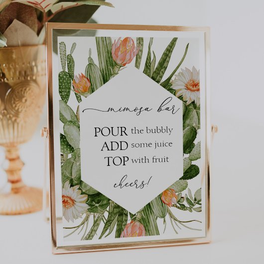 Poster Panneau de la barre Cactus Mimosa