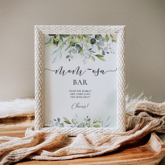 Poster Panneau de la barre d'aquarelle eucalyptus Mom-osa