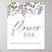 Poster Panneau de la barre de bouquet de fleurs violettes (Devant)
