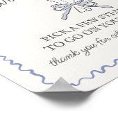 Poster Panneau de la barre de bouquet Floral Fleur Bleu (Coin)