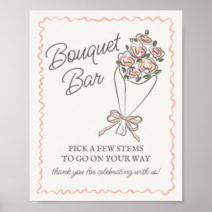 Poster Panneau de la barre de bouquet florale fraîche du