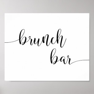 Poster Panneau de la barre de Brunch de calligraphie rust