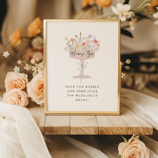 Poster Panneau de la barre de Brunch et Bubbly Mimosa